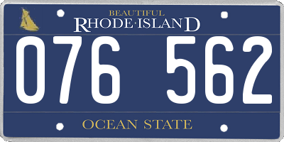 RI license plate 076562