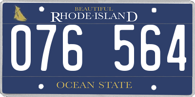RI license plate 076564