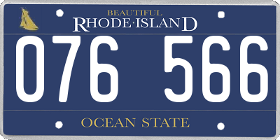 RI license plate 076566