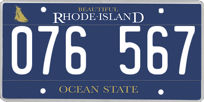 RI license plate 076567