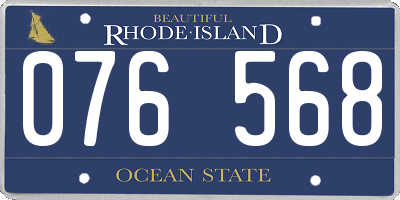 RI license plate 076568