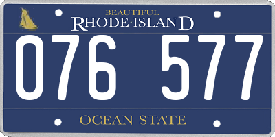 RI license plate 076577