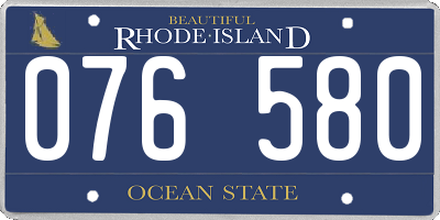 RI license plate 076580