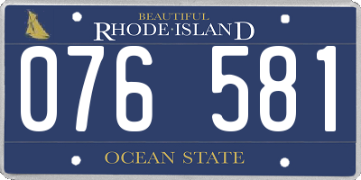 RI license plate 076581