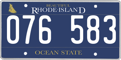RI license plate 076583