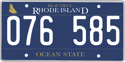 RI license plate 076585