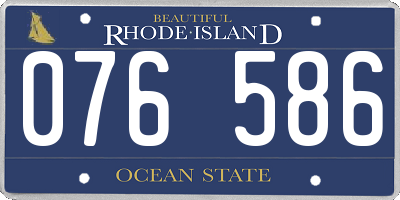 RI license plate 076586