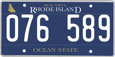 RI license plate 076589