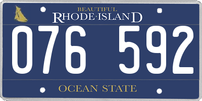 RI license plate 076592