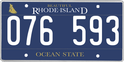 RI license plate 076593