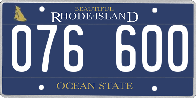 RI license plate 076600