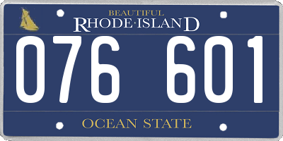 RI license plate 076601