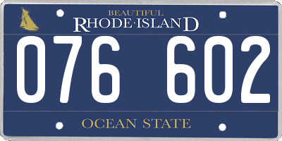 RI license plate 076602