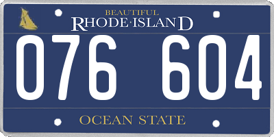RI license plate 076604
