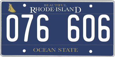 RI license plate 076606