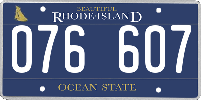 RI license plate 076607