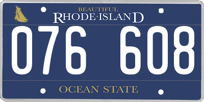 RI license plate 076608