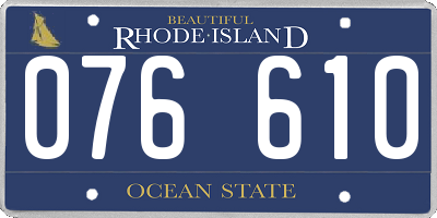 RI license plate 076610