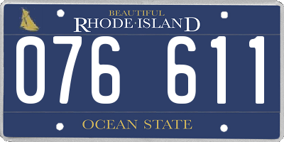RI license plate 076611