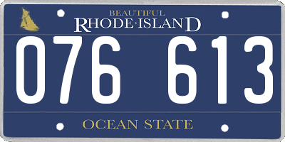 RI license plate 076613