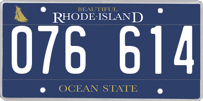 RI license plate 076614