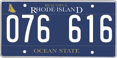 RI license plate 076616