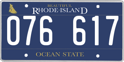 RI license plate 076617