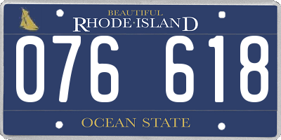 RI license plate 076618