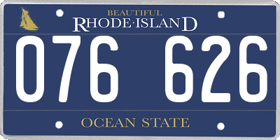 RI license plate 076626