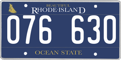 RI license plate 076630