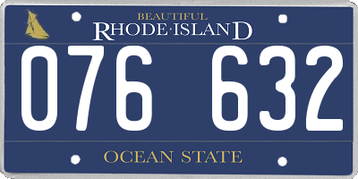 RI license plate 076632