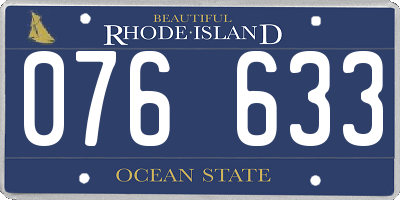 RI license plate 076633