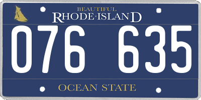 RI license plate 076635