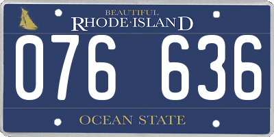 RI license plate 076636