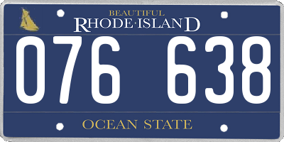 RI license plate 076638