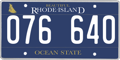 RI license plate 076640