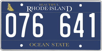 RI license plate 076641