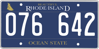 RI license plate 076642
