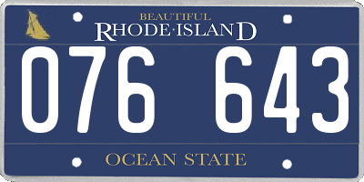 RI license plate 076643