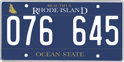 RI license plate 076645