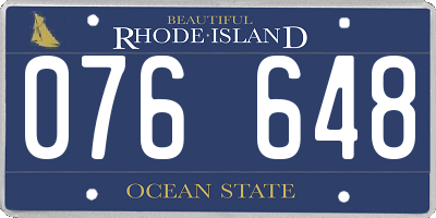 RI license plate 076648