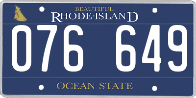RI license plate 076649