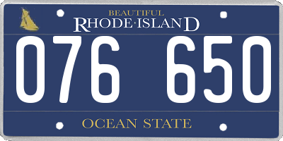 RI license plate 076650