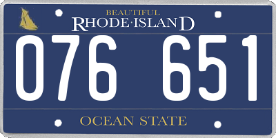 RI license plate 076651