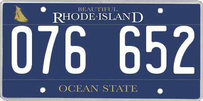 RI license plate 076652