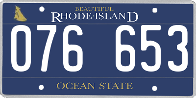 RI license plate 076653