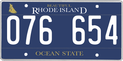 RI license plate 076654