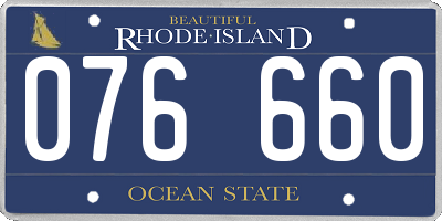 RI license plate 076660
