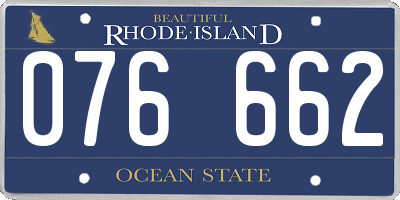 RI license plate 076662