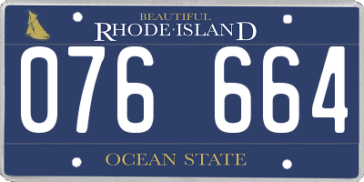 RI license plate 076664